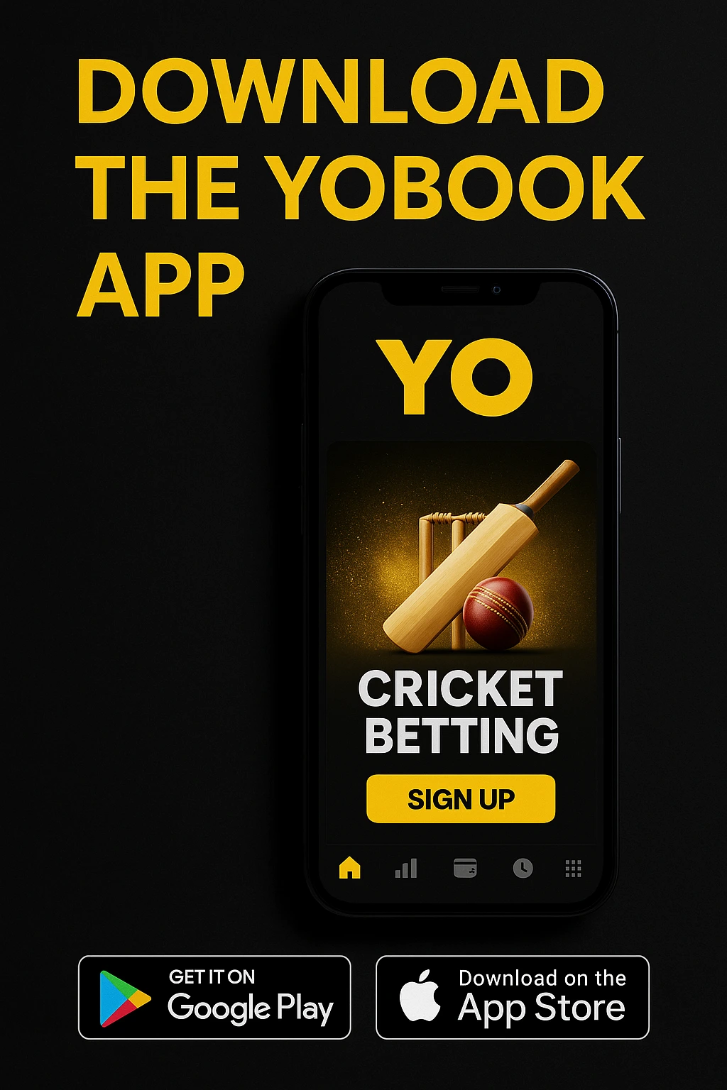 Download Yobook App cricket betting mobile app premium banner