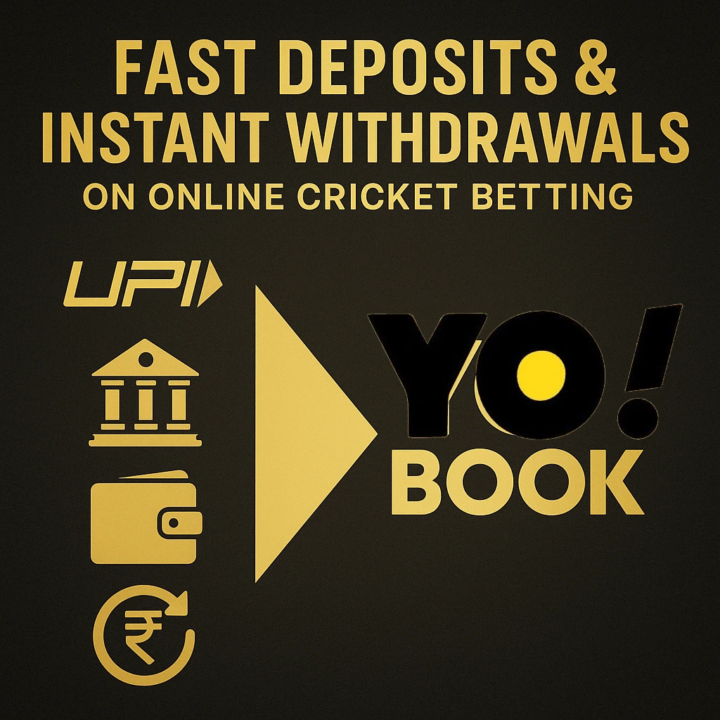 Yobook fast deposits and instant withdrawals for online cricket betting - UPI, bank transfer, wallet