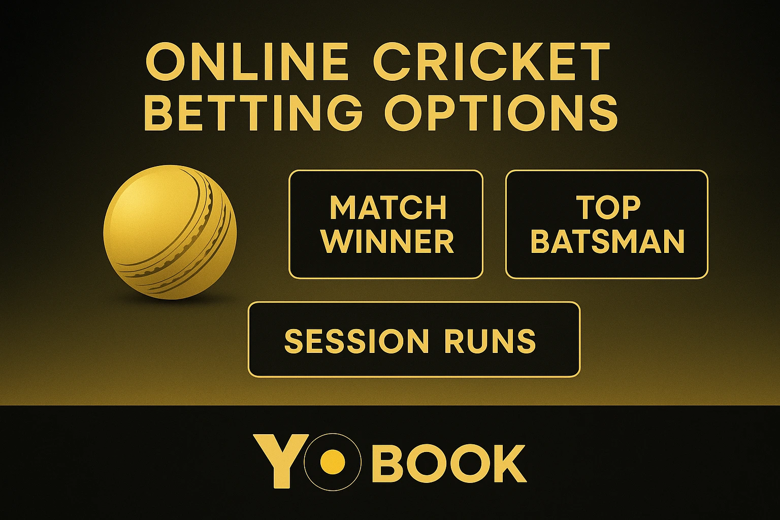 Yobook online cricket betting options including match winner, top batsman and session runs